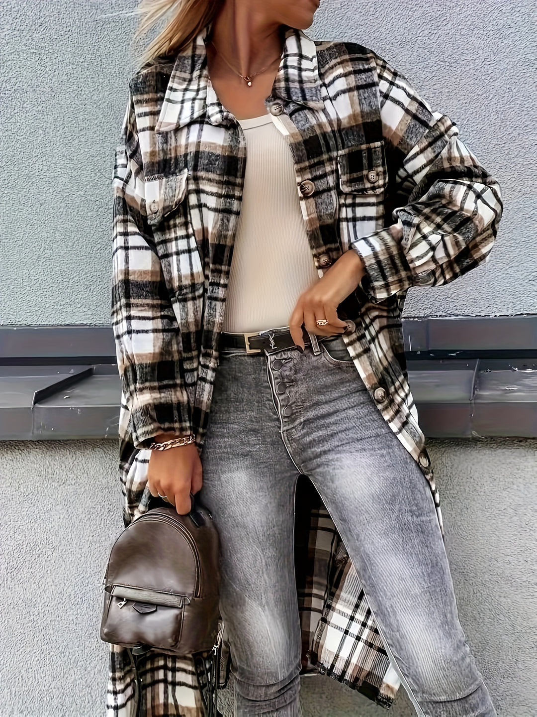 Alina – Button-Up Long Jacket