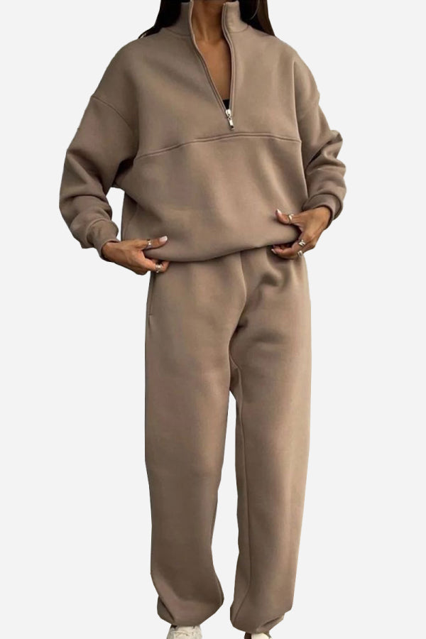 Carlas- Cotton-Blended Two-Piece Tracksuit
