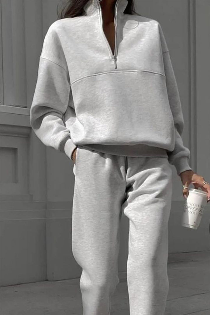 Carlas- Cotton-Blended Two-Piece Tracksuit