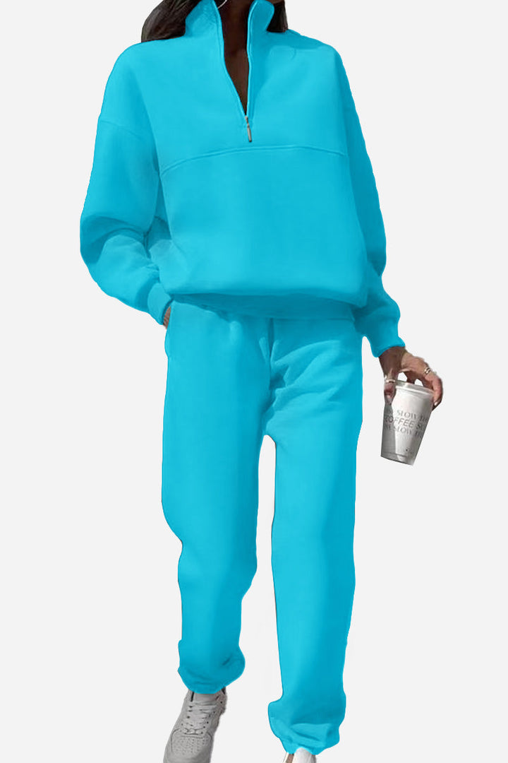 Carlas- Cotton-Blended Two-Piece Tracksuit