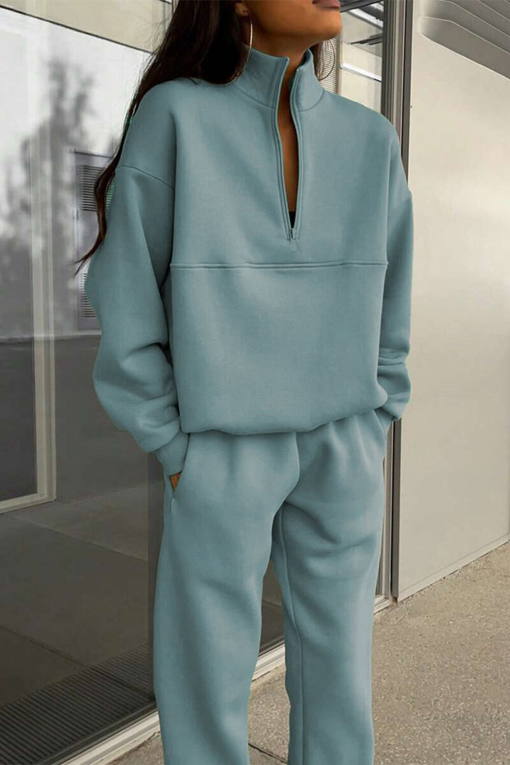 Carlas- Cotton-Blended Two-Piece Tracksuit